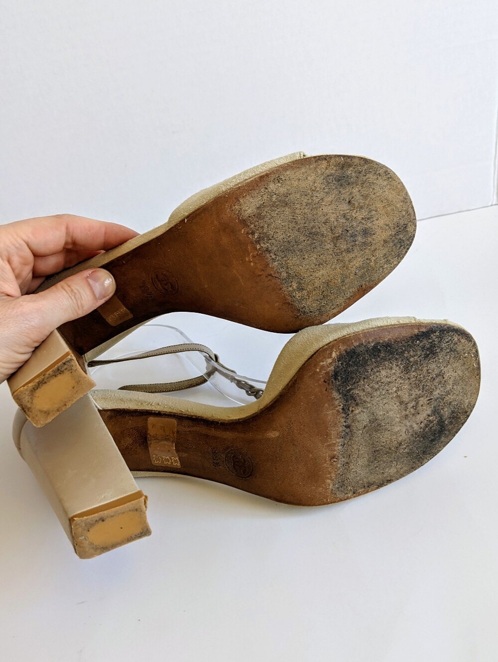 VINTAGE CHANEL Chain Heels 38.5 - Picture 15 of 16